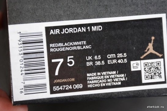 Chicago 554724-069 Air 1 Jordan Mid Toe 554724-069 0319